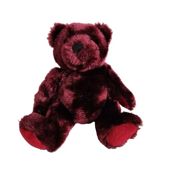 Toys Burgundy Teddy Bear Beanie Plush Stuffed Animal Deep Red